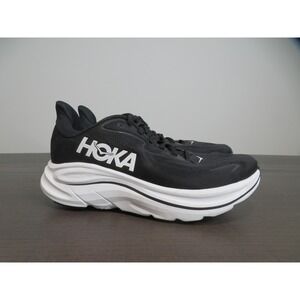 Hoka One One Clifton 10 Shoes Womens 10.5 Black Running Sneakers 1162031 BWHT
